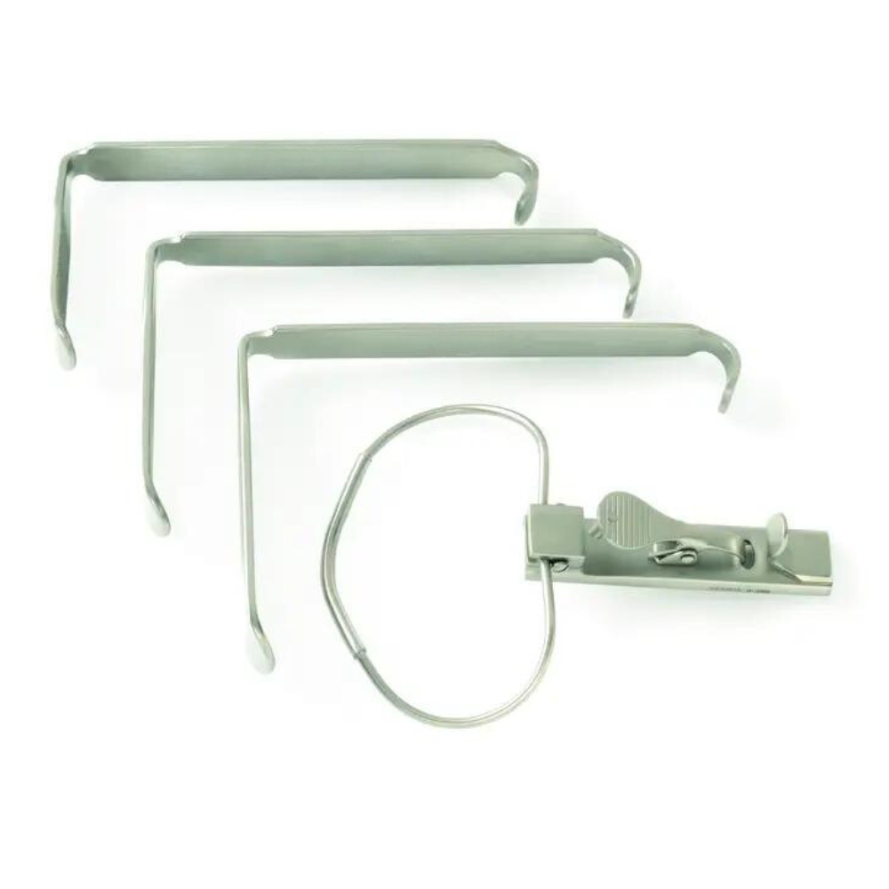 McIVOR Mouth Gag 5-3/4" with Complete Three Tongue Blades Satin