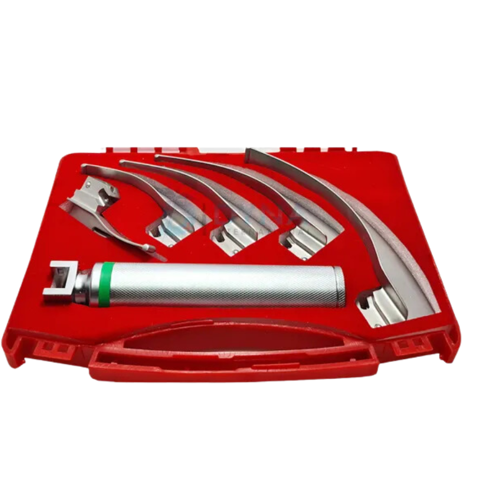 Fiber Optic Macintosh Laryngoscope Set Includes - 5 Blades